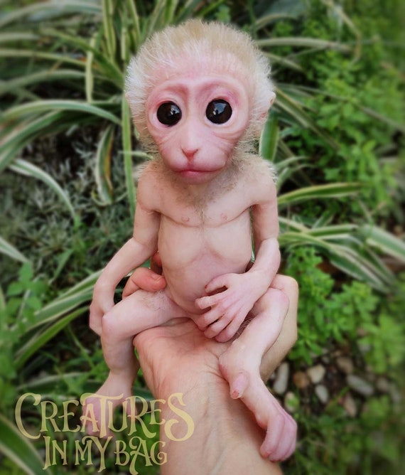 Baby Monkey Macaque Full Silicone Art Doll 10 In. MADE TO ORDER 