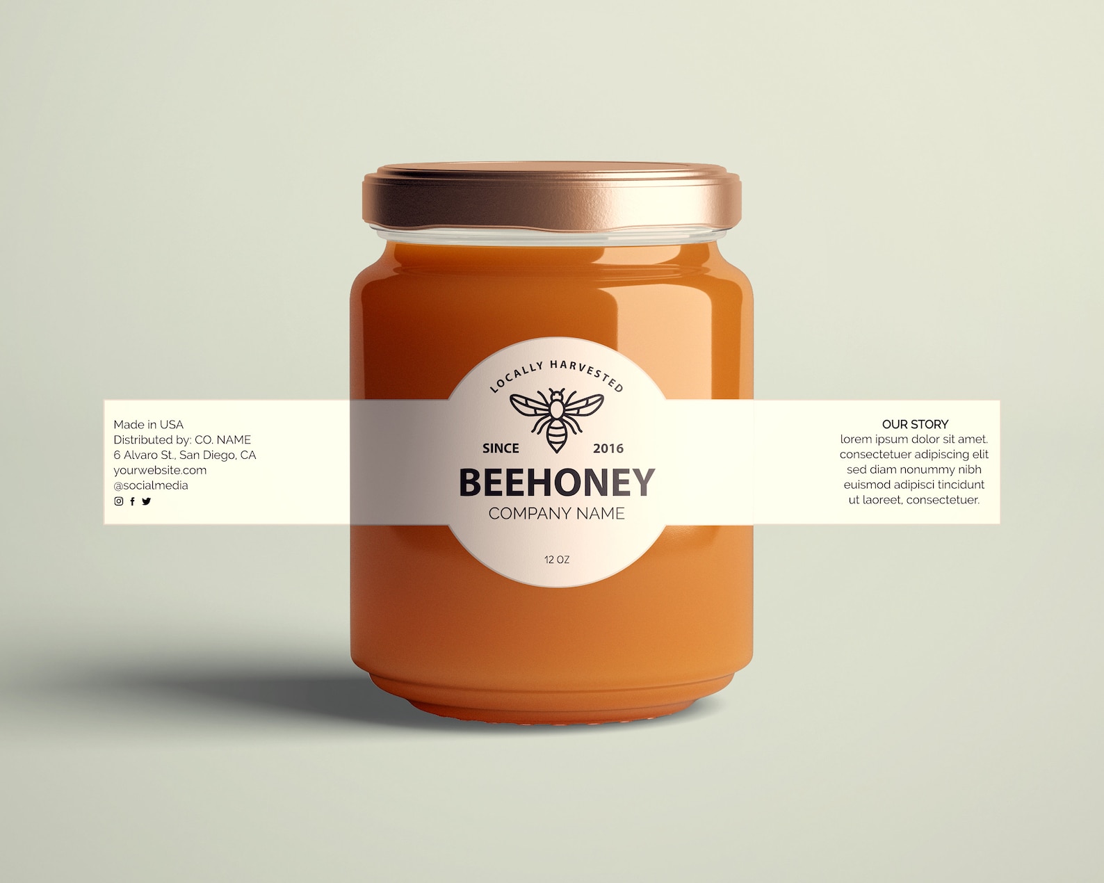 Honey Jar Label Template DIY Editable Printable Corjl Etsy