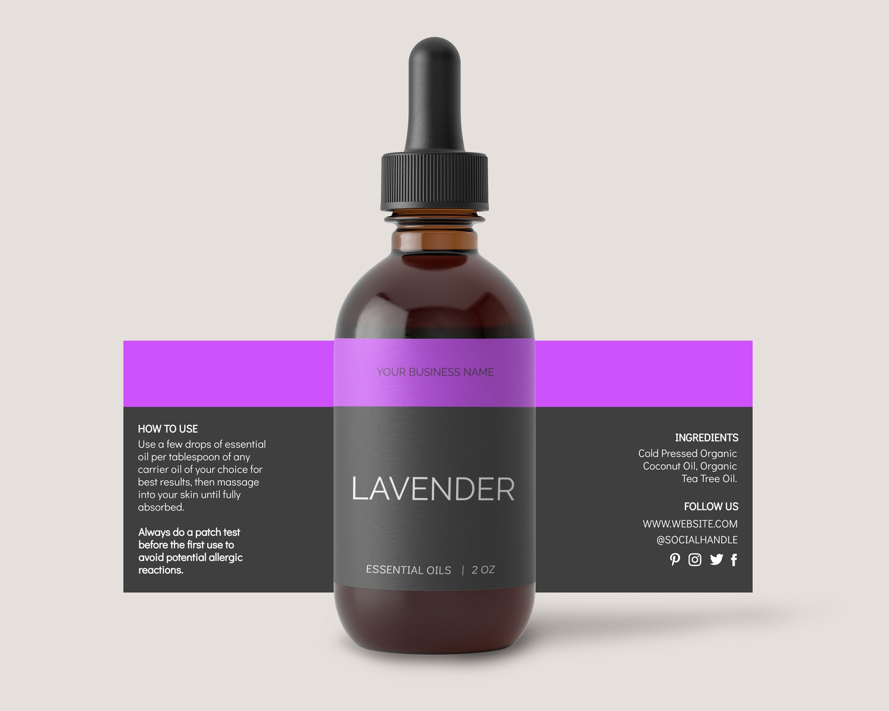 Dropper Label Template Editable 1 oz 2 oz Label DIY Bottle Etsy