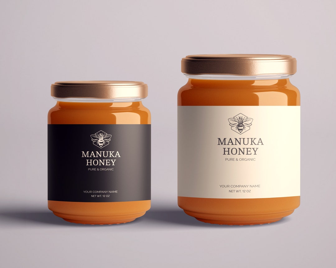 Honey Jar Label Template DIY Editable Custom Label Etsy