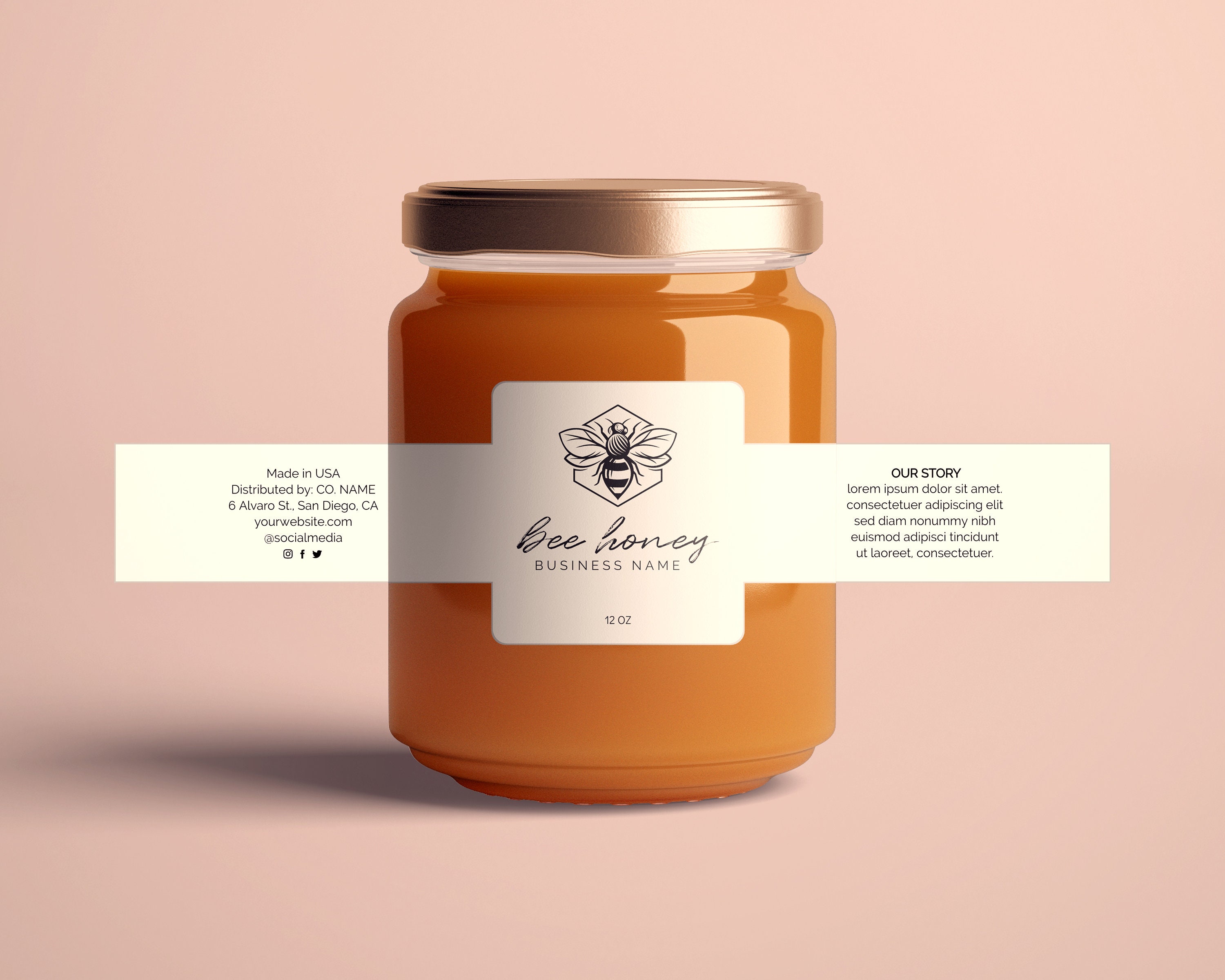 honey-jar-label-template-diy-editable-printable-corjl-etsy