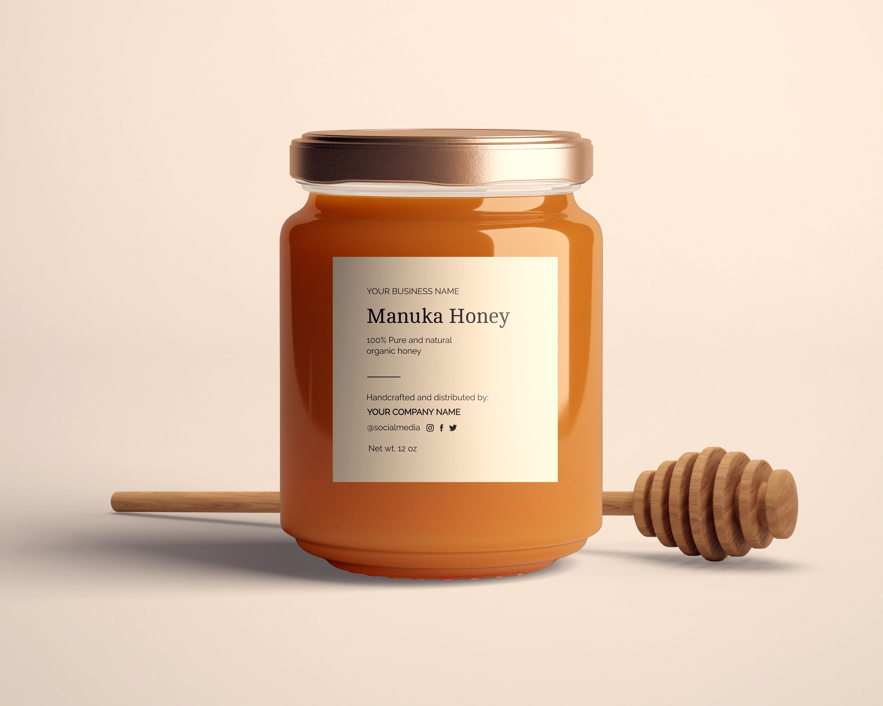 Honey Jar Label Template DIY Editable Printable Corjl | Etsy