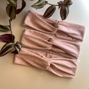 Pastel Pink Flower Turban Twist Headband - One Size Fits Most - Twist Headband For Women - Thick Headband - Boho Headband