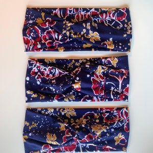 Twist Headband - Turban Headband - Thick Turban Twist Headband - Yoga Headband - Floral
