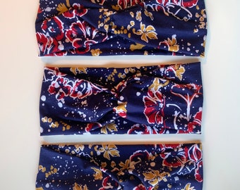 Twist Headband - Turban Headband - Thick Turban Twist Headband - Yoga Headband - Floral