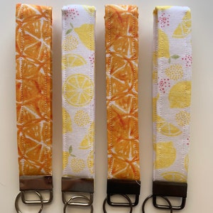 Lemon Wristlet Key Fob - Orange Wristlet Key Fob - Wristlet Key Chain - Wrist Lanyard - Cute Key Chain - Key Chain Gift