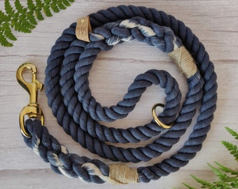 Midnight Blue // Handmade Eco-friendly Natural Cotton Rope Dog Lead// Dog Leash