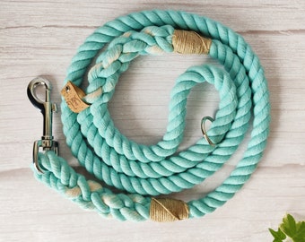 Bubblegum Blue // Handmade Eco-friendly Natural Cotton Rope Dog Lead// Dog Leash