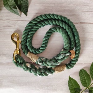 Forest Green // Handmade Eco-friendly Natural Cotton Rope Dog Lead// Dog Leash