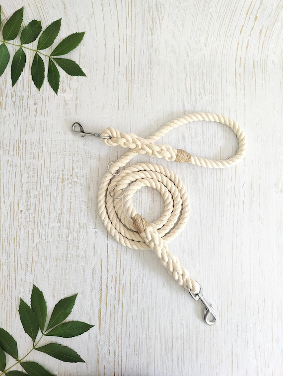 Multifunctional Dog Training Lead // Handmade Cotton Rope Dog Leash
