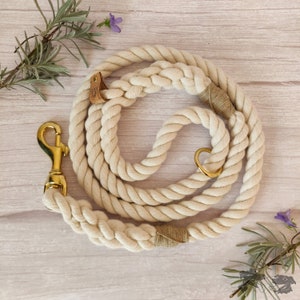 Natural // Handmade Eco-friendly Natural Cotton Rope Dog Lead// Dog Leash