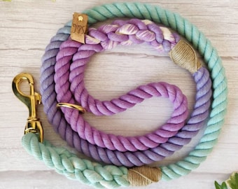 Pastel Galaxy // Handmade Eco-friendly Natural Cotton Rope Dog Lead// Dog Leash