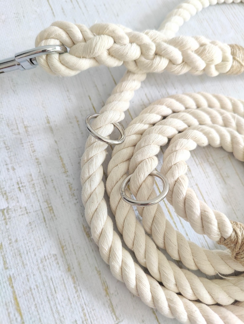 Multifunctional Dog Training Lead // Handmade Cotton Rope Dog Leash bild 6