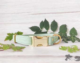 Mint Green // Handmade Eco-friendly Cork Leather Dog Collar