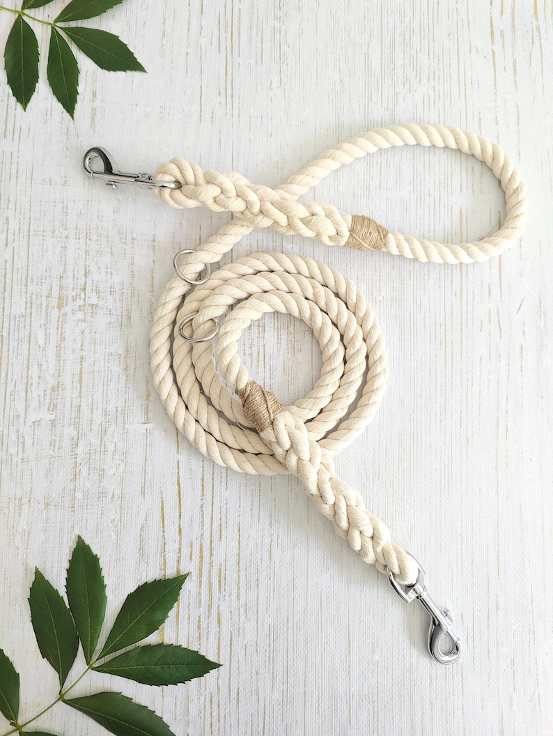 Multifunctional Dog Training Lead // Handmade Cotton Rope Dog Leash bild 2
