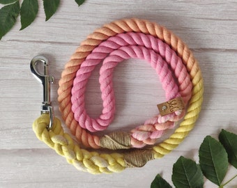 Summer Sunset // Handmade Eco-friendly Natural Cotton Rope Dog Lead// Dog Leash