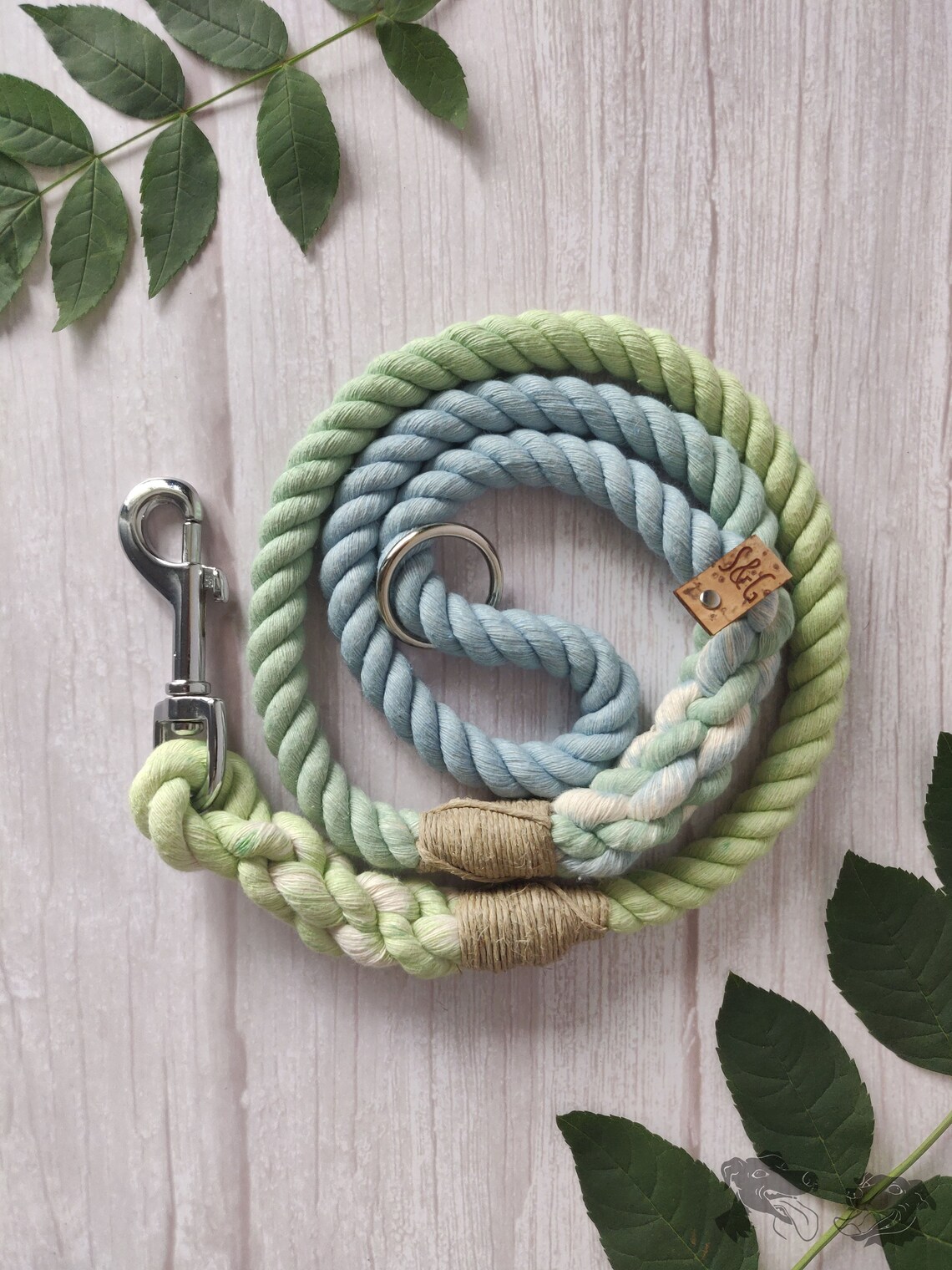 Handmade Ecofriendly Natural Cotton Rope Dog Lead // Ocean Etsy