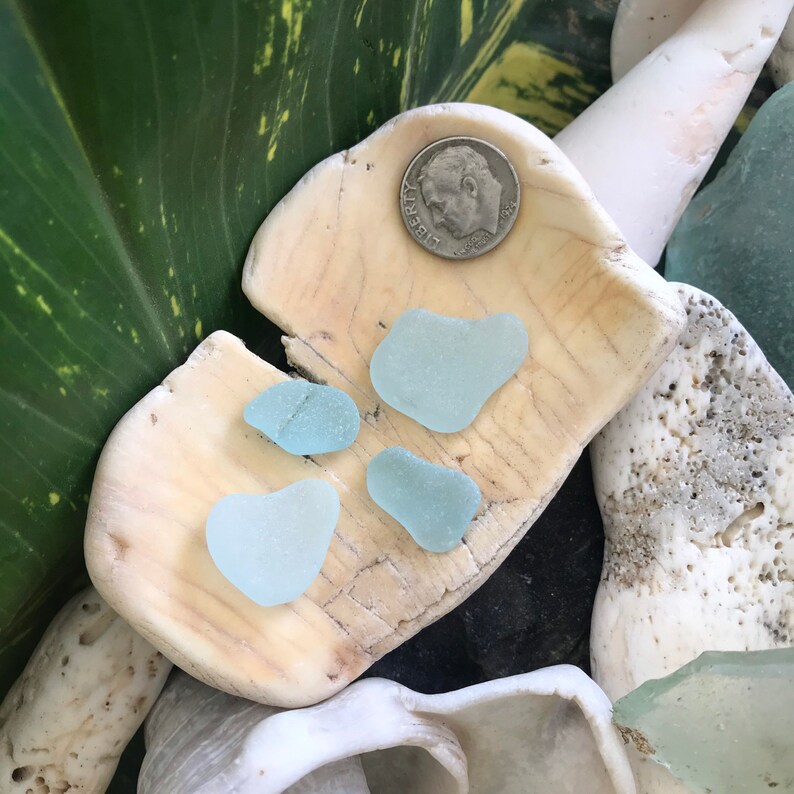 Light cornflower blue sea glass lot