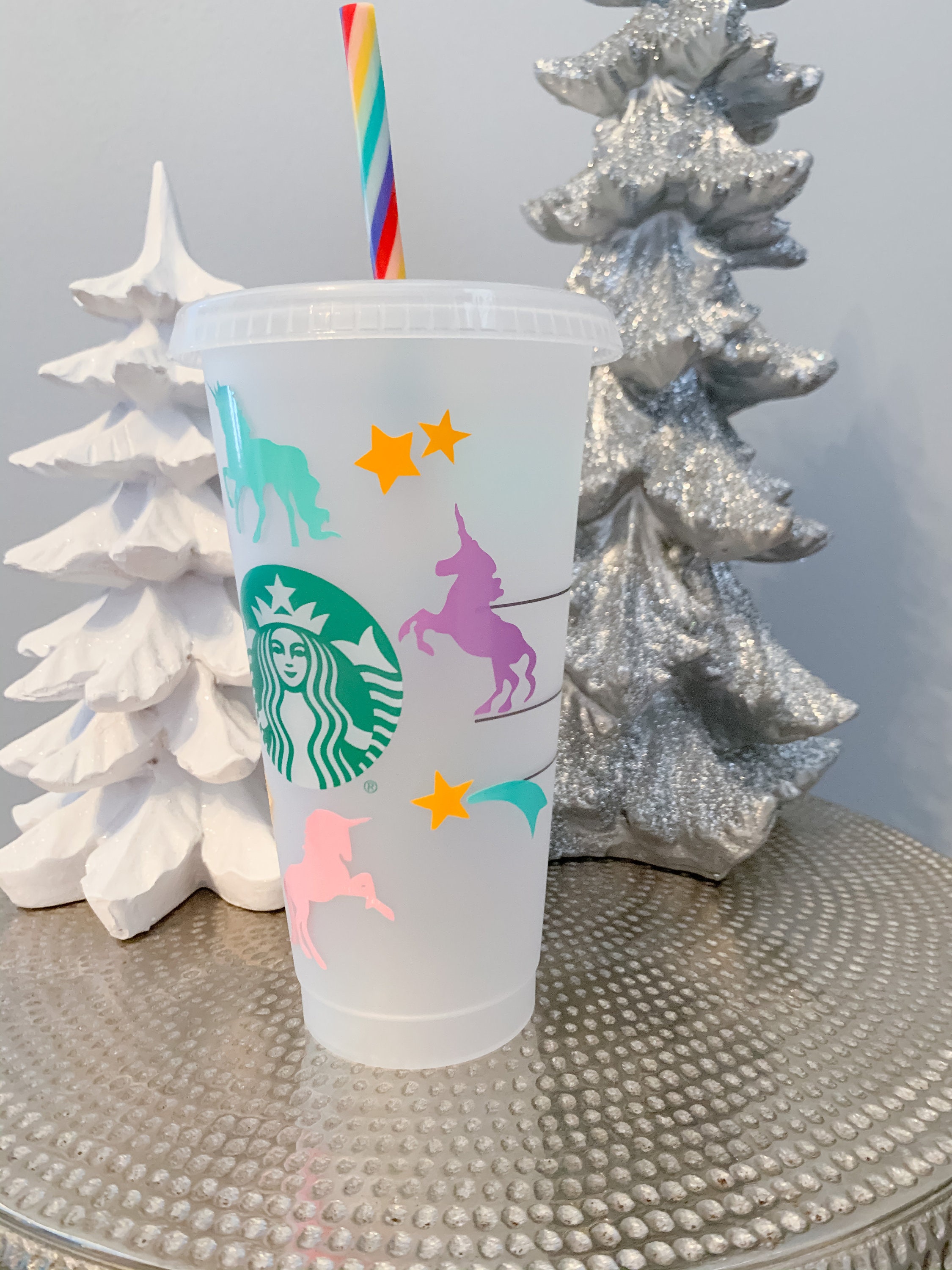 Custom Starbucks Cold Cup with Unicorns // Unicorn Lover // Etsy