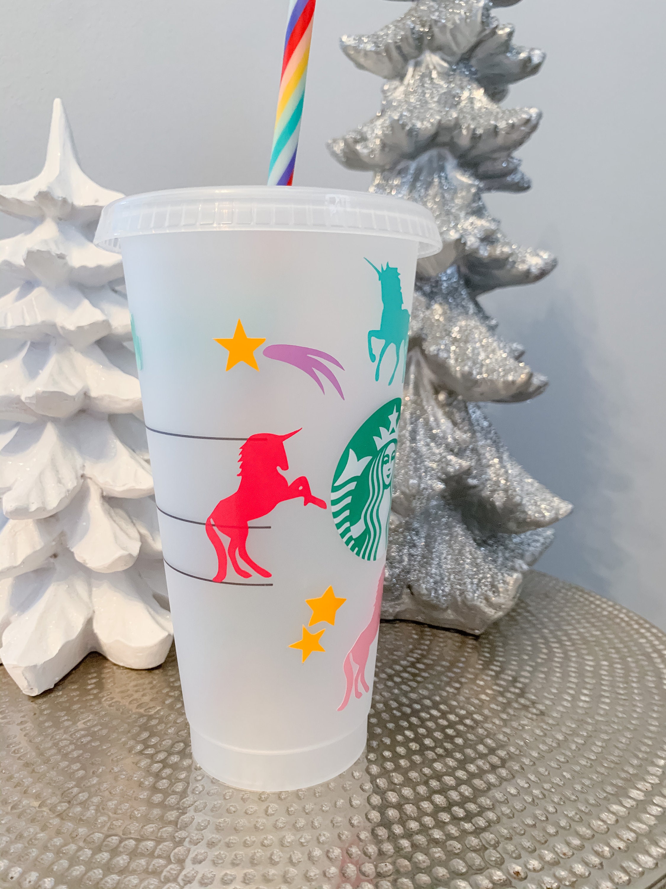 Custom Starbucks Cold Cup with Unicorns // Unicorn Lover // Etsy