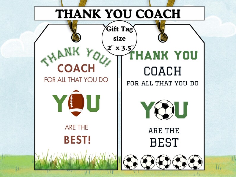 Printable Gift Tags for Sports Coaches. Thank You Coach Gift Tag Rugby ...