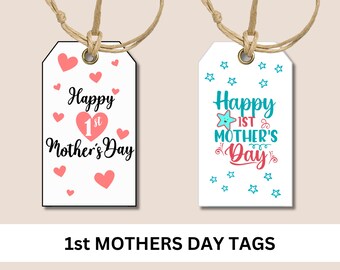 Etiqueta de regalo para el primer día de la madre, etiquetas de regalo imprimibles, regalo para madres primerizas, etiqueta de regalo para la primera mamá, etiqueta de regalo para la primera mamá