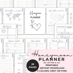 Printable Honeymoon Planner Journal for your Vacation
