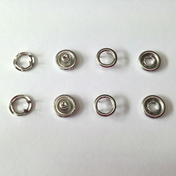 10mm Silver Press Studs Snap Fasteners Rivets Poppers by Prym Nickle Free 4 Parts Clothing Jackets Crafts DIY Quantity Available