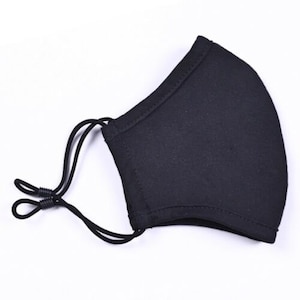 1 x Reusable & Washable Black Face Mask Outdoor Protection with Improved Ear Loops Anti - Bubble Unisex, Dust and Pollution