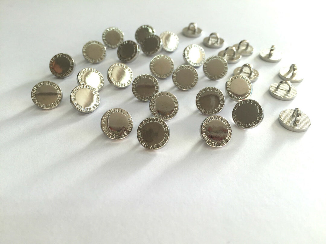 10mm X Silver Metal Round Shape Buttons Scrapbooking Card Making Shirt ...