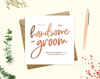 vows card to my handsome groom husband card groom card wedding day card SKU: LNWD34H
