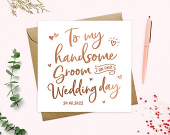 vows card to my handsome groom husband card groom card wedding day card SKU: LNWD34H
