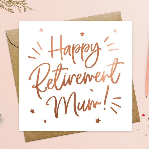 Happy Retirement Mum Card - Mum Retirement Card, Goodbye Tension Hello Pension Card, You're Retired Mum! Funny Retirement, Real Foil, UK