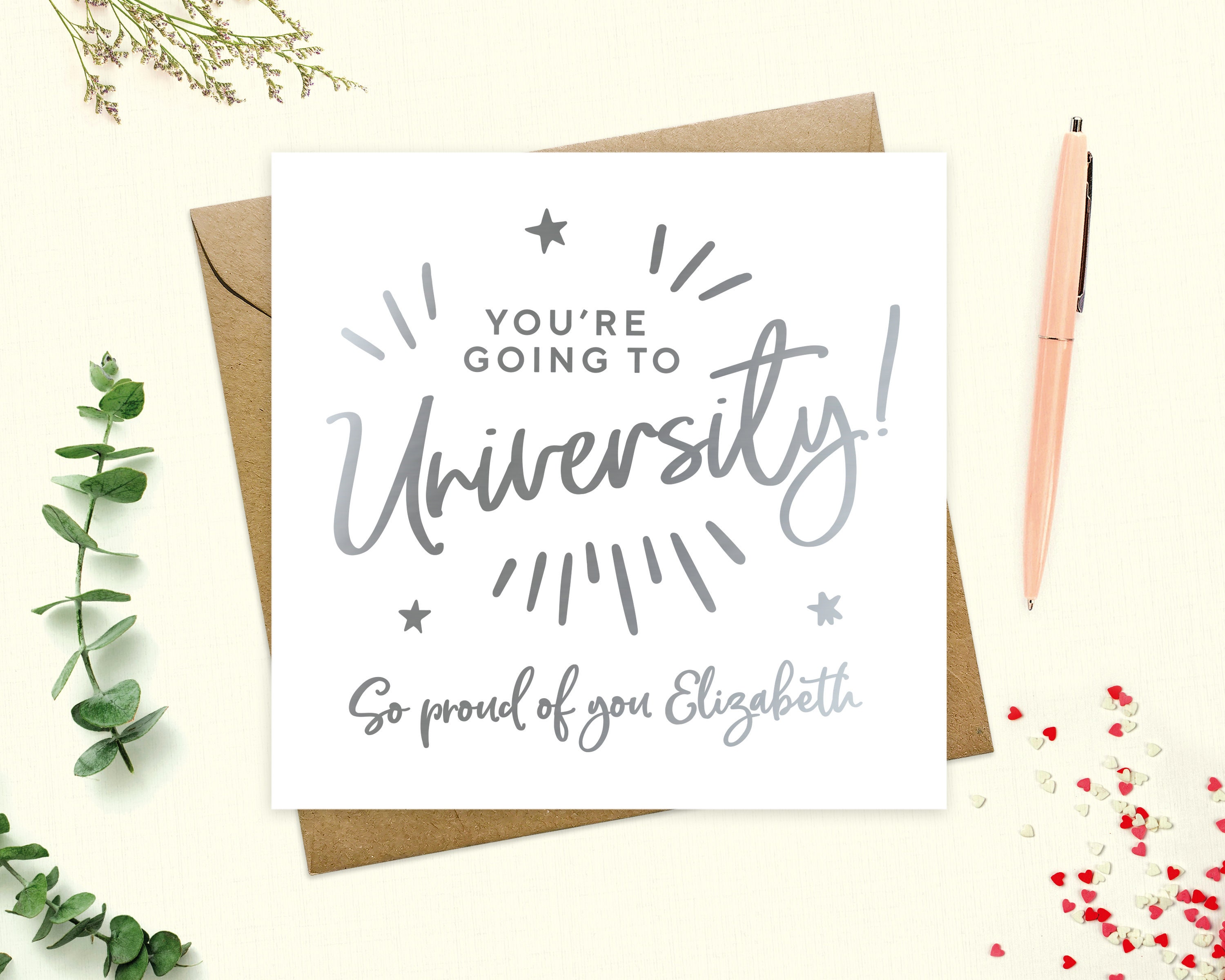 Going to University Card Personalised Congratulations Etsy