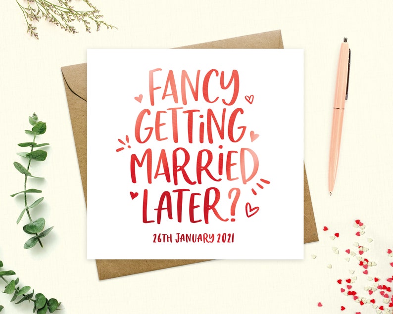 Husband Fancy getting married later Personalised Groom or Bride Card To my groom or bride Wedding Day Card Keepsake Wife Real Foil