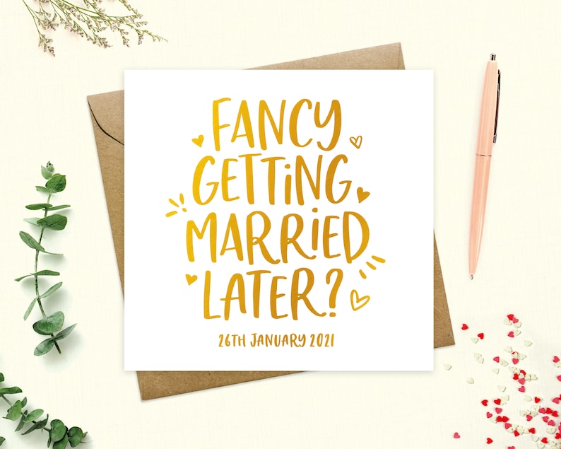 Husband Fancy getting married later Personalised Groom or Bride Card To my groom or bride Wedding Day Card Keepsake Wife Real Foil