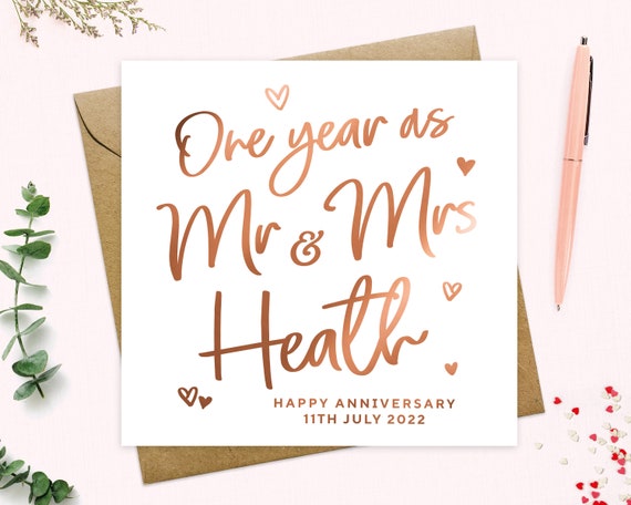 Anniversary Card First 365 Days As Mr Mrs One Year Etsy Uk Anniversary Card First 365 Days As Mr Mrs One Year Etsy Uk