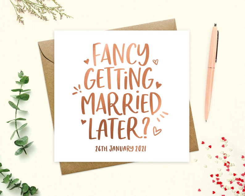 Husband Fancy getting married later Personalised Groom or Bride Card To my groom or bride Wedding Day Card Keepsake Wife Real Foil