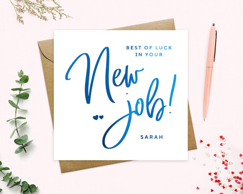 New Job Good Luck Card Personalised Best Of Luck Card New Etsy