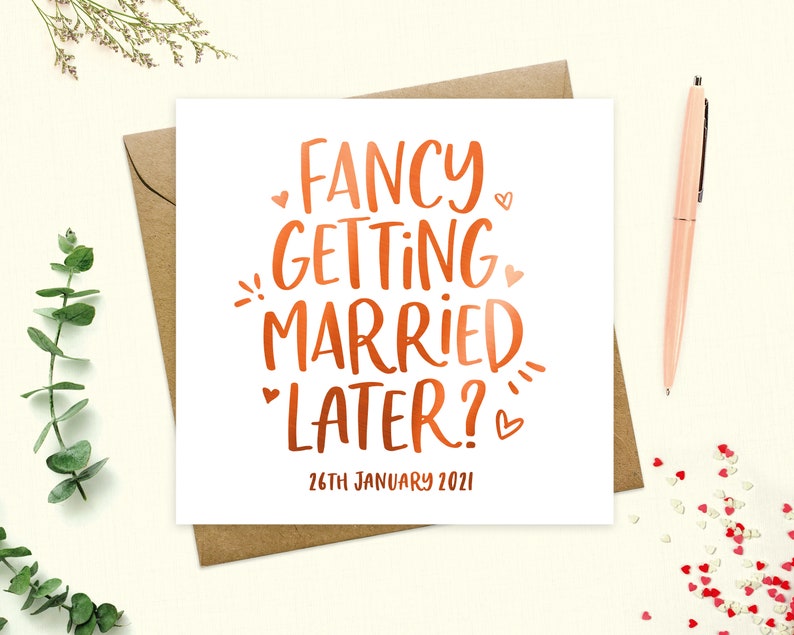 Husband Fancy getting married later Personalised Groom or Bride Card To my groom or bride Wedding Day Card Keepsake Wife Real Foil