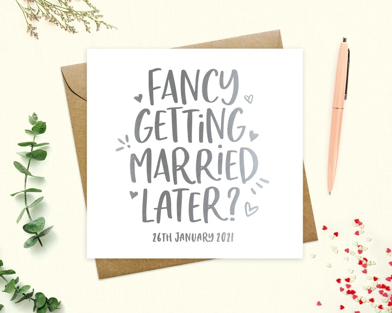 Husband Fancy getting married later Personalised Groom or Bride Card To my groom or bride Wedding Day Card Keepsake Wife Real Foil