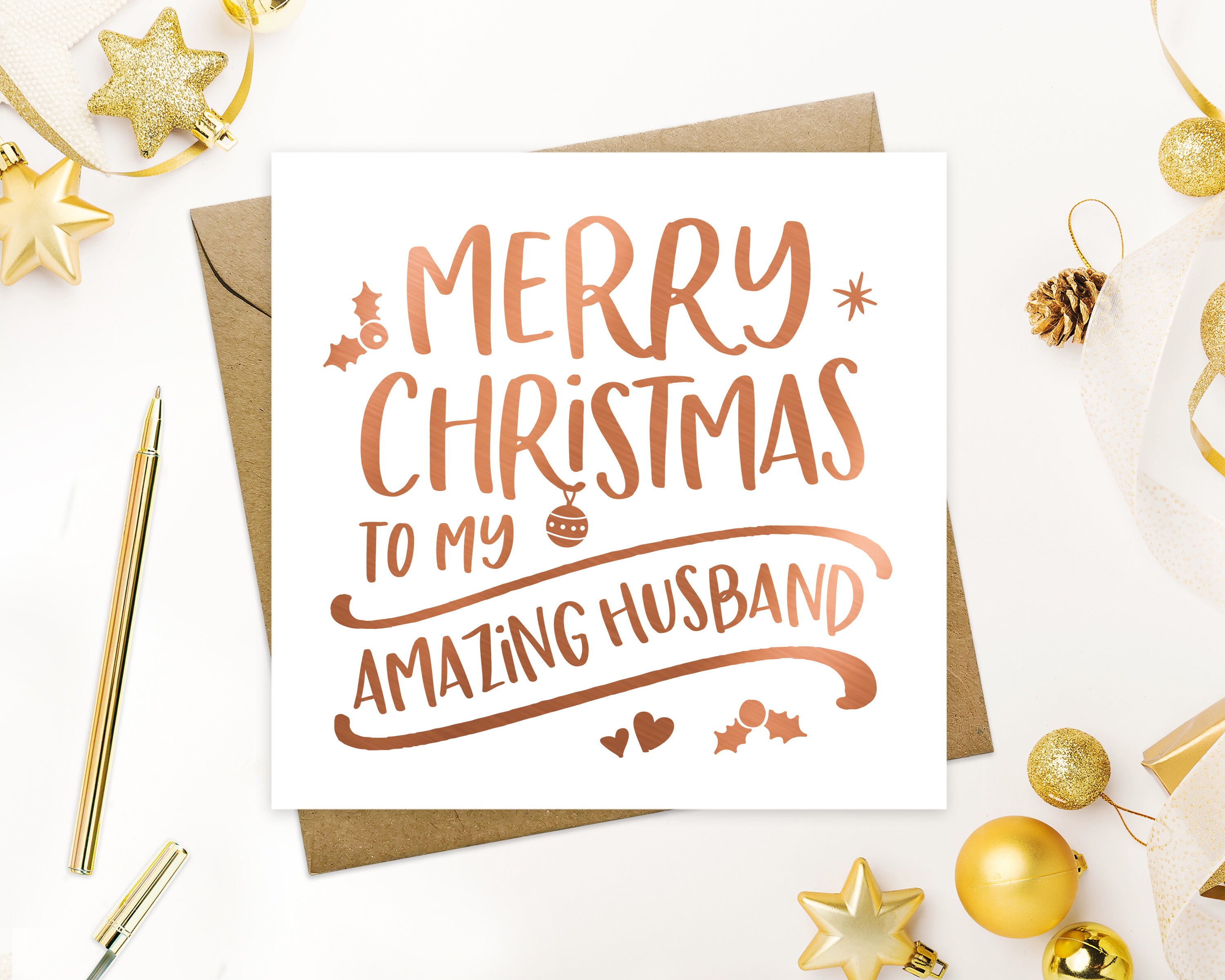 Christmas Card Husband Christmas Card to my Husband Merry | Etsy