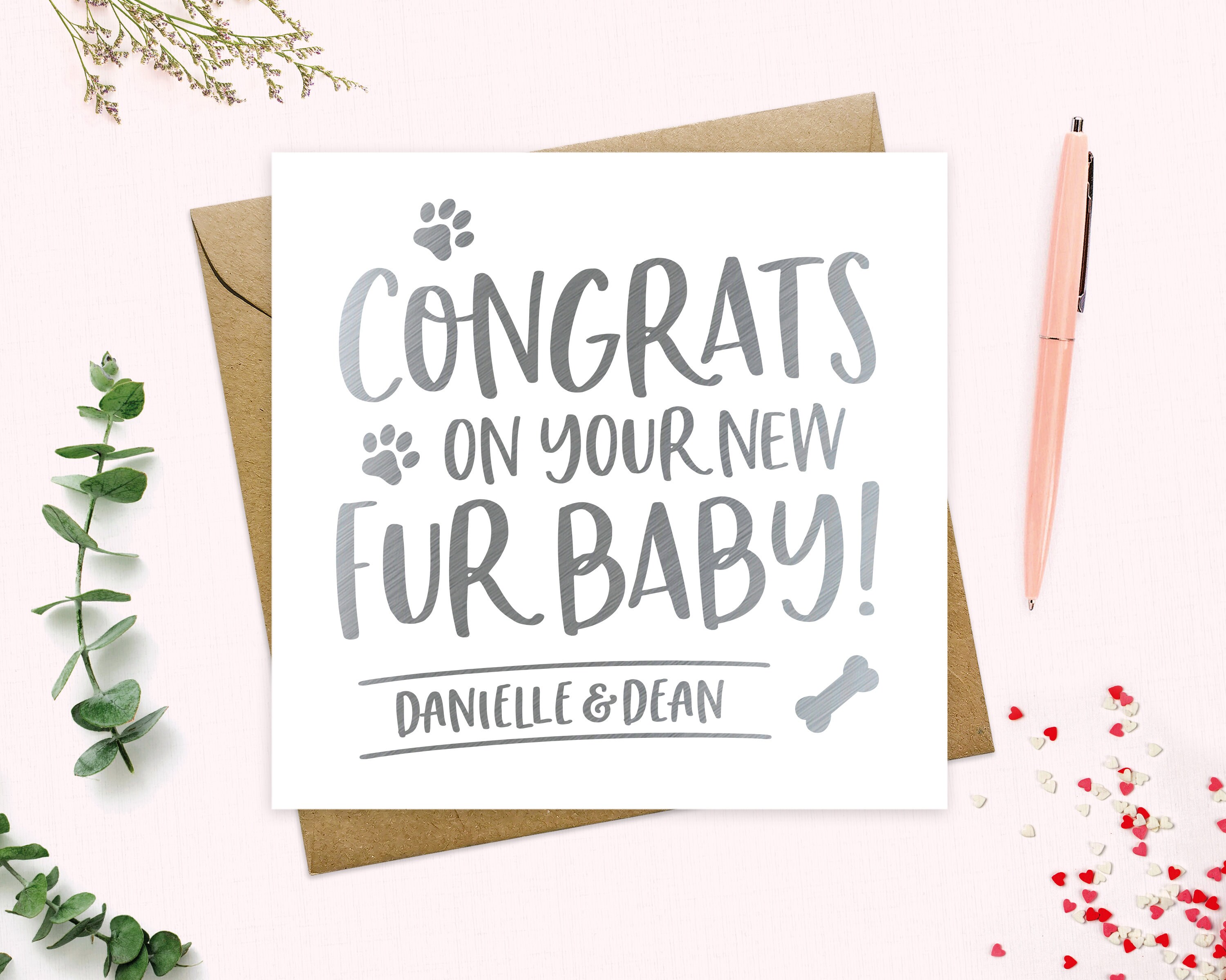 Fur Baby card Personalised Congratulations New Pet Card New Etsy