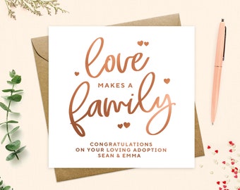 Personalized Adoption Card: Real Foil Congratulations Card