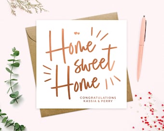 New Home Card personalised - Congratulations on your new home, Happy New Home together, Home Sweet Home card, New House, Keepsake, real Foil
