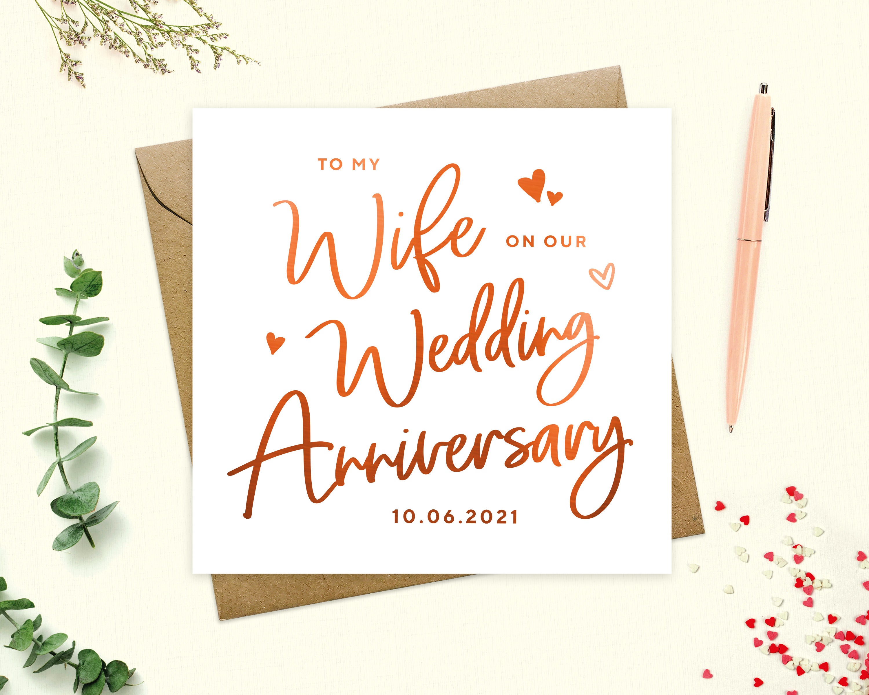 Anniversary Card Wife Wedding Anniversary Card Personalised - Etsy UK