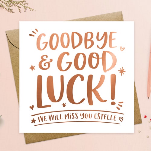 Abacus Cards Contemporary 'Sorry You're Leaving' Greeting Card - Goodbye And Good Luck - Embossed With A Foil Finish - From The Velvet Ink Range