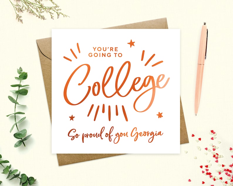 Going to College Card Personalised Congratulations - Etsy UK