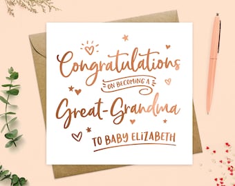 Great-Grandma Congratulations Card: Metallic Foil New Baby Card