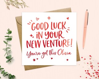 Biglietto D'auguri BYANIKA 'Good Luck' | Incoraggiamento Per Esami, Interviste, Patente | Interno Bianco, Busta In Kraft Inclusa | 120x170 Mm